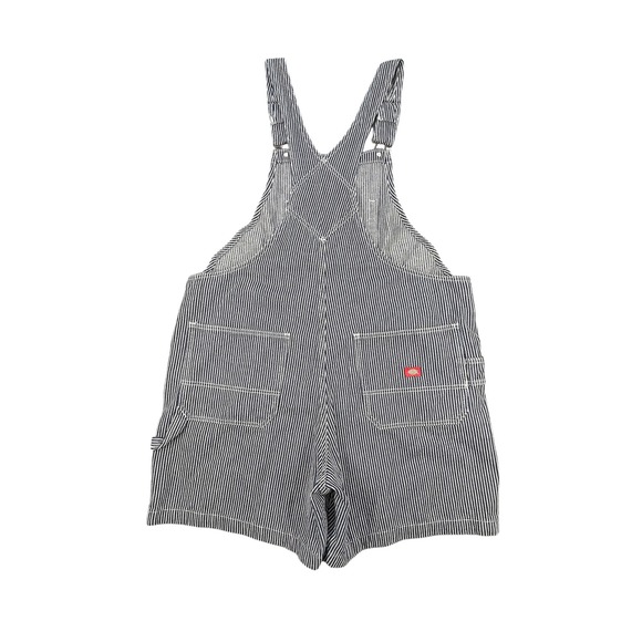 Dickies Blue Hickory Stripe Overalls Women XL Shortalls Carpenter Bibs FB204RHS - Picture 2 of 8